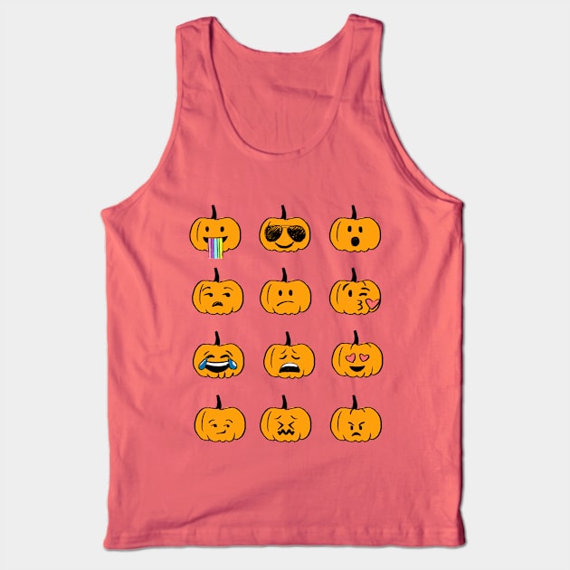 Pumpkin Emojis Tank Top by dejaliyah